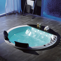 Acrylic round recessed double surfing massage thermostatic bathtub 1 5 1 7 meters waterfall couple big bath