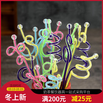 Mixing Rod Acrylic Core Bars Tie Juice Bars Spiral Stirring Bars 10-pack color Heart Art bars