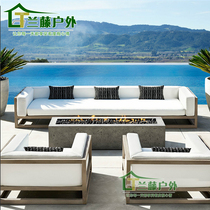 Outdoor furniture Nordic aluminum alloy sofa combination living room simple modern winter and summer loft card seat sofa