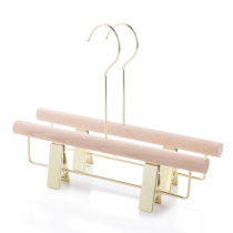 Adult mens and womens clothing store with solid wood pants rack Paint-free wooden childrens clip hanger Wood color pants clip skirt clip