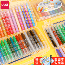 Del stationery dazzling color stick water soluble rotating dazzling painting oil painting stick 24 color children painting color Art crayon 36 color 48 color students can wash graffiti color painting box oil painting stick