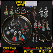 Painless Spiral Ear Clip Woman Retro Port Taste Without Earthy Hole Superior Temperament National Wind Earrings Bohemian Ear Accessories