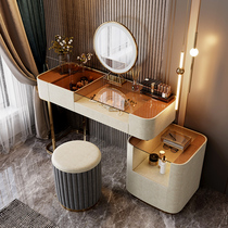 Glass light luxury dressing table small apartment Net red ins Wind makeup table modern simple master bedroom storage cabinet integrated