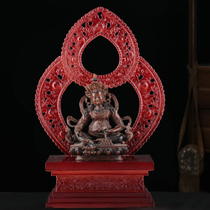 Buddha statue dedicated to tai red wood color Buddha shrine Guanyin is dedicated to Shentai Tibetan Buddhist statue Base applicable 7-inch Buddha statue