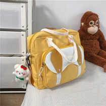 Large Capacity Packs Bag Women Pack New 2021 Han Version Nylon Splicing Tote Bag Mommy Fashion Brief About Single Shoulder Bag Tide