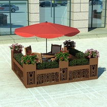 Outdoor flower box combination Sales Department courtyard square flower bed milk tea shop hotel flower trough outside fence partition Villa