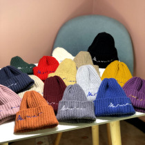 Fall winter parent-child wool cap Korean fashion letter boys and girls knitted pullover cap children warm melon skin cap baby