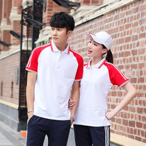 Autumn middle school student uniform three-piece set short-sleeved cotton summer junior high school high school class uniform College style sports team uniform