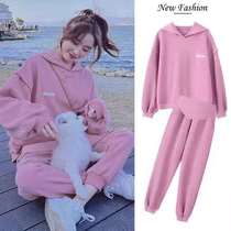 Pregnant Woman Spring Clothing Suit Spring Autumn New Fashion Outdoor Autumn Winter Net Red Sweater Sports Autumn Clothing Leisure Two Sets