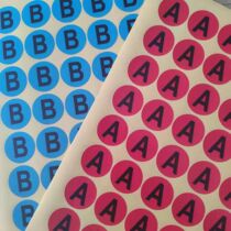Self-adhesive round letter label sticker color adhesive quality distinguish AB sticker color size can be set