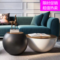 Net red paint small ball round tea few tempered glass Nordic creative designer cat claw black and white large bowl of tea