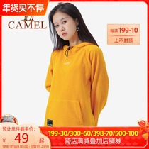 Camel womens sports sweater outdoor fleece jacket hand fleece clothes double-sided plus velvet padded velvet padded hooded sweatshirt