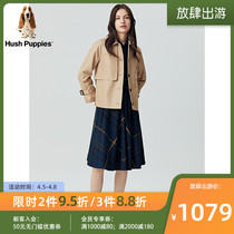 Hush Puppies Leisure Steps Womens Clothing 2021 Fall 100 Hitch Casual Short Wind Coat Jacket HJ-21783D
