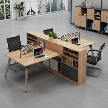 Desk Office Brief Modern Finance Four Persons Desk Station Employee Screens Desk Staff Chair Composition