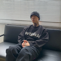 WHOOSIS (I dont know its name) Phantom flocking logo sweater casual loose Street men and womens coat