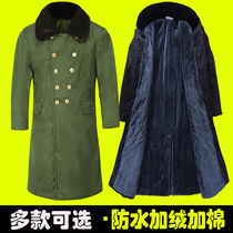 Military cotton coat mens winter thick long cold storage cold clothing black green plus velvet cotton jacket work labor protection cotton clothing