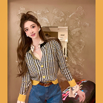 ALUs early spring private clothing OOTD Nanfa oil painting Jedi Bump Color Ji Fine Wool Cashmere Expensive knitted cardiovert