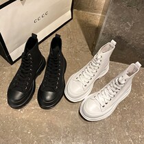Tide brand 2021 autumn and winter New increased leisure lace up Martin boots Women fashion thin boots Net red pop small white shoes