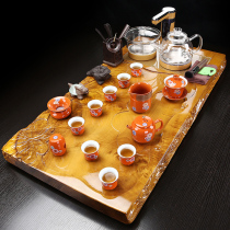 Whole piece of Jinsi Nan wooden tea tray tea set set household fully automatic one glass kettle simple tea Sea Large