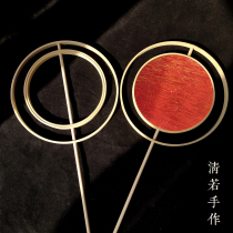Double-ring fan frame diy material package Chinese wedding fan fan long handle handle handmade Hanclo ancient style photograph