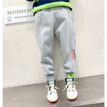 Boy pants spring autumn money 2022 new children CUHK childrens sports pants plus suede casual vepants thin panty pants