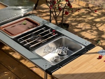 igt outdoor dishwashing camping storage waterproof bucket mobile outdoor sink one unit 304 stainless steel