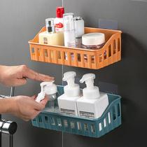 Punch-free bathroom wall hanging toilet for hollow pitch storage basket pure plastic frame