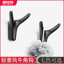 Free Punch Hook Powerful Viscose Door Rear Clothe Hood Hung Clothes Rack Wall Horn Toilet Containing Sticky Hook Wall-mounted