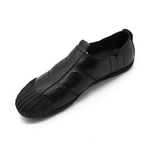 2022 Spring Autumn Season New Breathable Casual Leather Shoes Fashion Pure Color Genuine Leather Men Shoes 100 Hitch Comfort Soft Bull Leather Tide Shoes