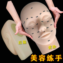  Beauty practice Massage head acupuncture point head model Face washing model head simulation dummy head face washing soft doll head model