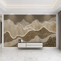 New Chinese abstract Zen landscape bamboo wood fiber background wall gusset board tea room sofa Wall integrated wallboard wallboard