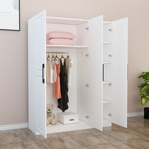 Wardrobe home bedroom rental room with modern simple economy solid wood small hanging storage locker