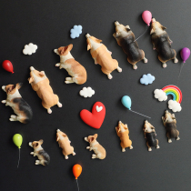 Genuine exquisite lying position Corgi refrigerator sticker Creative gift magnet magnet strong magnet Adorable pet model dog