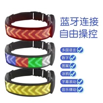 led pet collar display night light anti-lost dog collar night walking dog light light ring USB charging