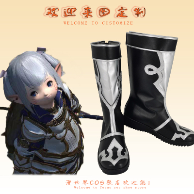 taobao agent Final Fanta Series FF14 La Mi Mu COS Shoe Customization 0955 Anime Game Character COSPLAY Shoes