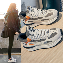 High-top sneakers women 2021 autumn and winter New Joker explosive casual dad shoes ins Tide plus velvet cotton shoes