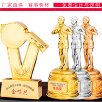 Golden whistle trophy Excellent coach referee award Football trophy game sports gift custom fan supplies DIY