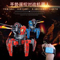  Interstellar warrior electric remote control robot somatosensory double weapon six-legged spider intelligent parent-child battle childrens toy
