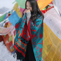 Tibet tourism split warm cashmere shawl double-use thickened Nepalese ethnic air-conditioning scarf female autumn and winter tide