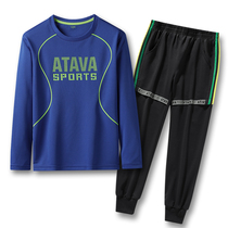 Spring autumn boy suit CUHK children children outdoor sports casual thin clothes with long sleeves T-shirt long pants two sets