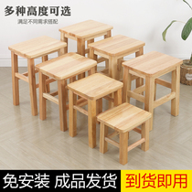 Modern Home Solid Wood Square Bench Living Room Tea Table Bench School Commercial Economy Type Bench Plus Coarse Oak Wood Square Bench