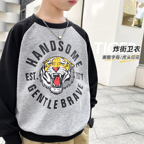 2022 new boys pullover sweatshirt Spring and Autumn childrens wear big boy raglan sleeves spring tiger tops childrens undershirts