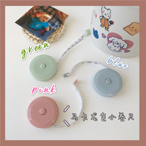 Korea ins cute mini girl heart macaron color automatic telescopic portable tape measure soft ruler measuring waist circumference