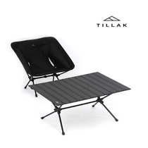 tillak outdoor table aluminum alloy picnic camping barbecue folding high and low adjustable egg roll table Leisure simple table and chair