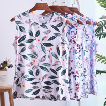 Summer womens middle-aged modal cotton undershirt loose elderly underwear sleeveless wide shoulder shirt Mom vest base