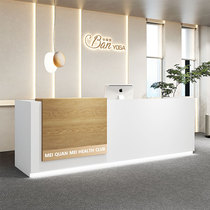 Simple modern clothing store Small beauty salon bar counter cashier Company front desk reception imitation marble counter