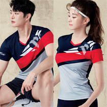  2021 New badminton clothes Womens short-sleeved tops Quick-drying mens ball clothes suits Sports t-shirts group purchase team uniforms