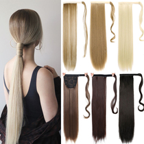 Liangyuan wig ponytail self-adhesive strap long straight hair ponytail matte natural realistic ponytail 60cm wig