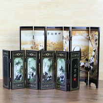 China Wind Imitation Ancient Panda Small Screen Office Home Lacquer Stall Accessories Chengdu Featured souvenirs to send friends