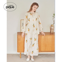 gelato pique21 fall winter new womens pajamas jasmine print lace-up homewear PWFT214220